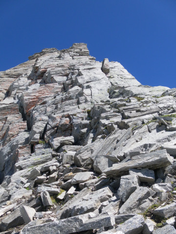 Foto: Wolfgang Lauschensky / Klettertour / Zsigmondyspitze oder Feldkopf (3089m) Normalweg / Gratfuß mit auffallender Felsnase / 23.07.2014 21:42:17