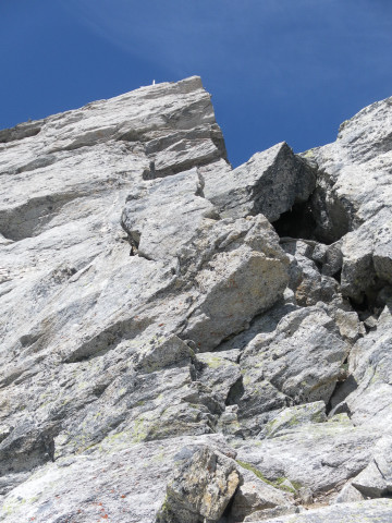 Foto: Wolfgang Lauschensky / Klettertour / Zsigmondyspitze oder Feldkopf (3089m) Normalweg / Blockrinne vor dem Gipfelansatz / 23.07.2014 21:40:15