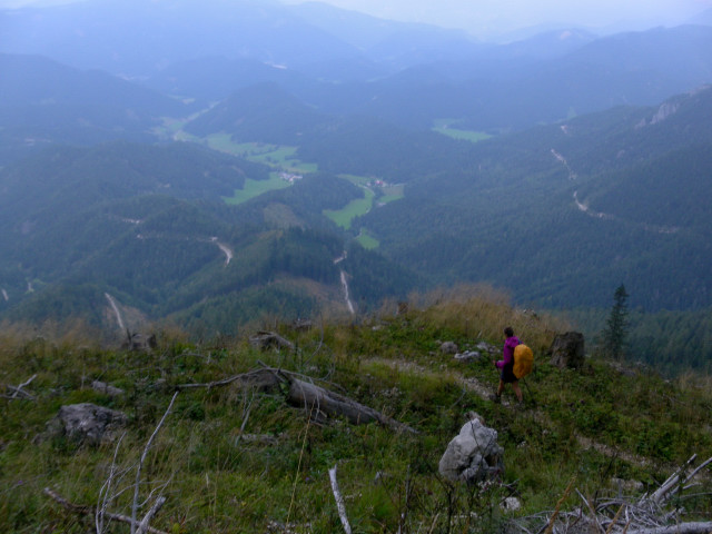 Foto: Wolfgang Lauschensky / Wandertour / Gippel über Gippelmauer und Treibsteig / Tiefblick nach Zögernitz / 09.09.2014 22:58:29