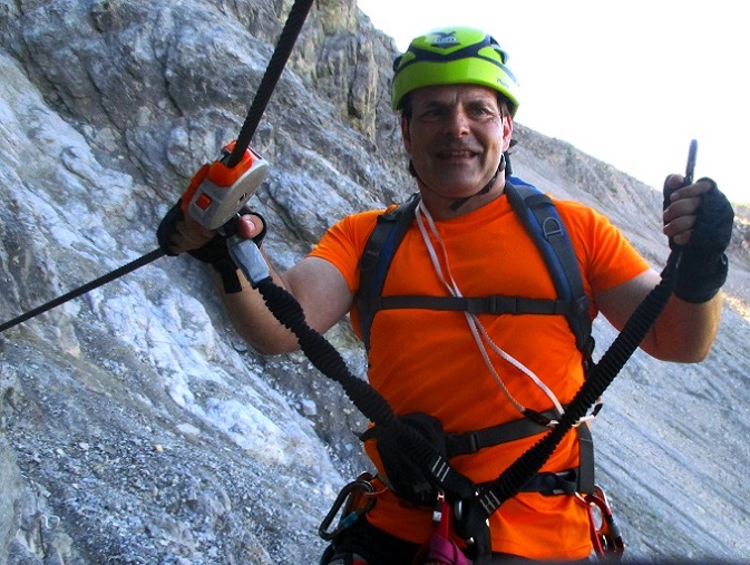 Foto: Andreas Koller / Klettersteigtour / Senda ferrada Piz Mitgel (3159m) / 18.09.2014 01:46:57