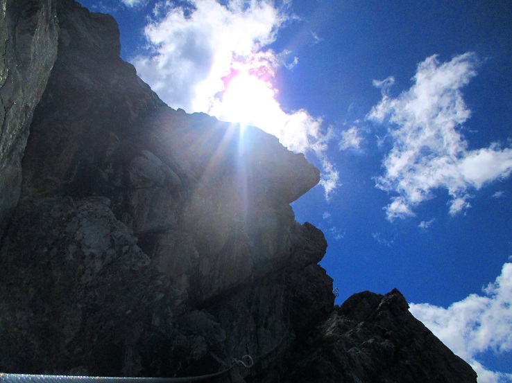 Foto: Andreas Koller / Klettersteigtour / Senda ferrada Piz Mitgel (3159m) / 18.09.2014 01:41:56