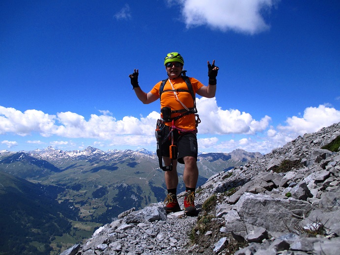 Foto: Andreas Koller / Klettersteigtour / Senda ferrada Piz Mitgel (3159m) / 18.09.2014 01:41:01