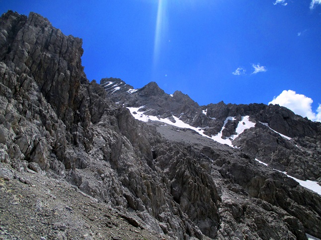 Foto: Andreas Koller / Klettersteigtour / Senda ferrada Piz Mitgel (3159m) / 18.09.2014 01:38:44