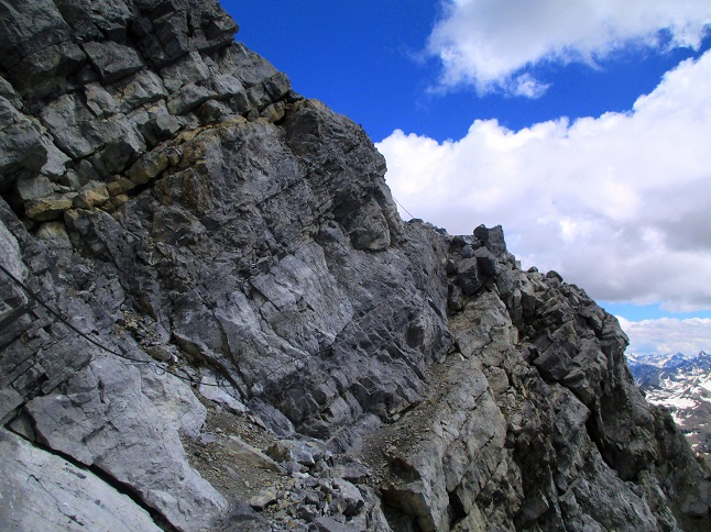 Foto: Andreas Koller / Klettersteigtour / Senda ferrada Piz Mitgel (3159m) / 18.09.2014 01:34:20