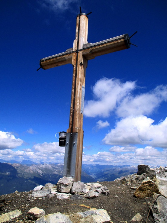 Foto: Andreas Koller / Klettersteigtour / Senda ferrada Piz Mitgel (3159m) / Am Gipfel des Piz Mitgel / 18.09.2014 01:34:04