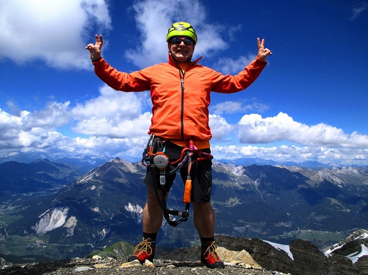Foto: Andreas Koller / Klettersteigtour / Senda ferrada Piz Mitgel (3159m) / 18.09.2014 01:32:43