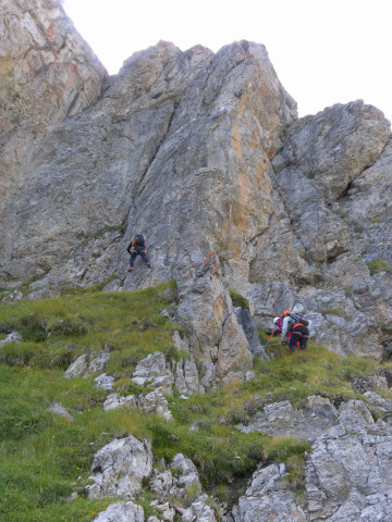 Foto: Wolfgang Lauschensky / Klettersteigtour / Rocher Blanc Voie facile / Einstiegswand / 20.09.2014 00:46:20
