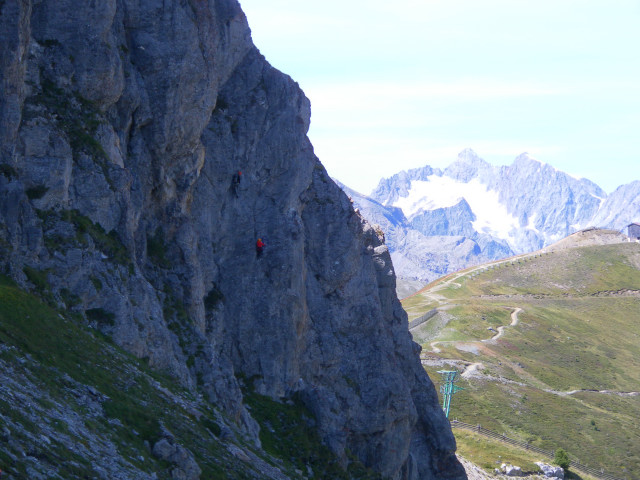Foto: Wolfgang Lauschensky / Klettersteigtour / Rocher Blanc Voie facile / in der Ostflanke der Wandrippe / 20.09.2014 00:46:09