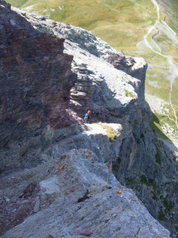 Foto: Wolfgang Lauschensky / Klettersteigtour / Rocher Blanc Voie facile / Ausstiegsquerung / 20.09.2014 00:44:39