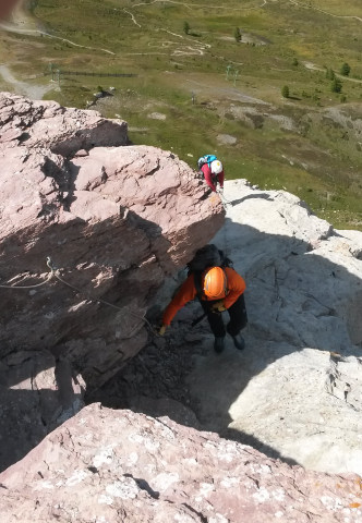 Foto: Wolfgang Lauschensky / Klettersteigtour / Rocher Blanc Voie facile / Ausstiegsstufe / 20.09.2014 00:44:27