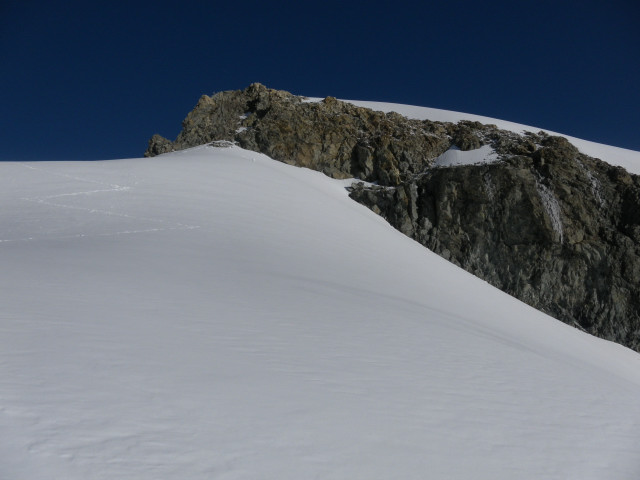 Foto: Wolfgang Lauschensky / Wandertour / Roche Faurio 3730m und Pointe Xavier Blanc 3677m / unterer Firnrücken / 20.09.2014 13:43:33
