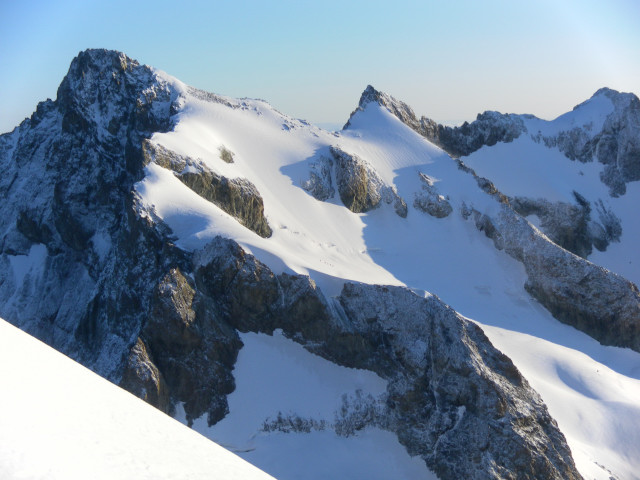 Foto: Wolfgang Lauschensky / Wandertour / Roche Faurio 3730m und Pointe Xavier Blanc 3677m / Roche Faurio und Pointe Xavier Blanc vom Anstieg zum Dom de Neige / 20.09.2014 13:41:59