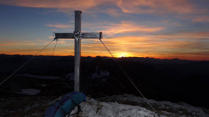 Foto: Datzi / Wandertour / Rundtour über das Weittal zum Hochwart (Biwak) - Abstieg über die Hochalm und Stadurzrinne (Antengraben) / Sonnenuntergang am Hochwart / 29.09.2014 20:09:49