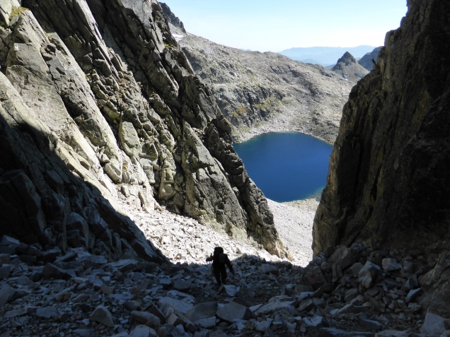 Foto: Manfred Karl / Klettersteigtour / Cima d´Asta, 2847 m, Via ferrata Giulio Gabrielli und Canalone Sud / Im Canalone Sud / 30.09.2014 20:33:49