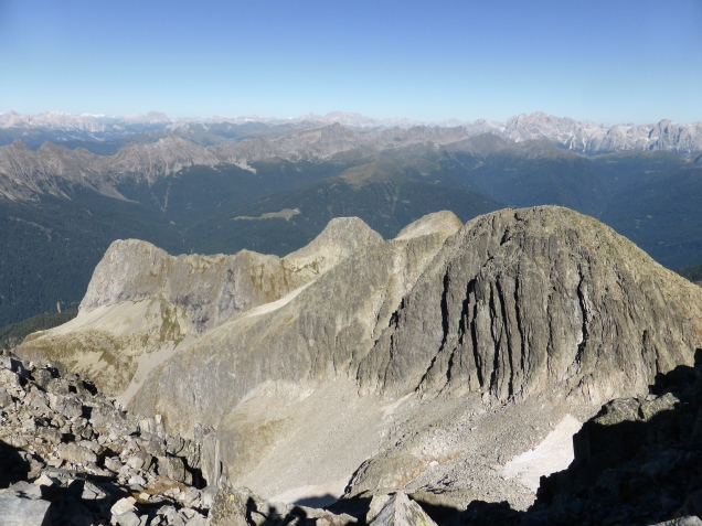 Foto: Manfred Karl / Klettersteigtour / Cima d´Asta, 2847 m, Via ferrata Giulio Gabrielli und Canalone Sud / Traumpanorama in die Dolomiten bis hin zum Großvenediger / 30.09.2014 20:30:58