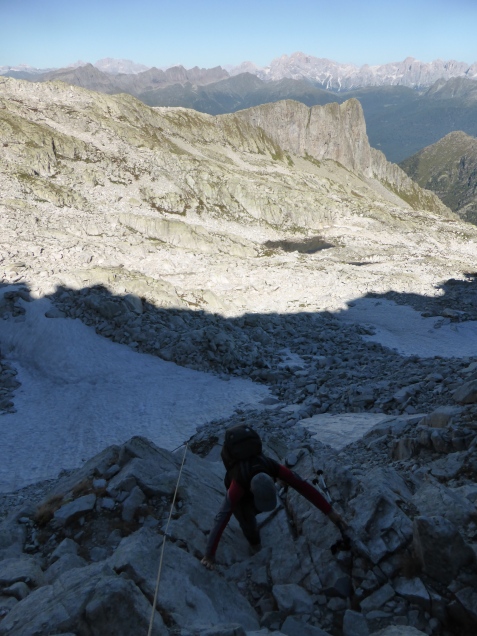 Foto: Manfred Karl / Klettersteigtour / Cima d´Asta, 2847 m, Via ferrata Giulio Gabrielli und Canalone Sud / Unterhalb La Forzeleta / 30.09.2014 20:28:35