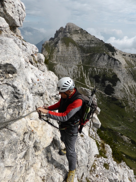 Foto: Manfred Karl / Klettersteigtour / Via ferrata Carlo Campalani auf die Cima Carega, 2259 m / 01.10.2014 20:20:07