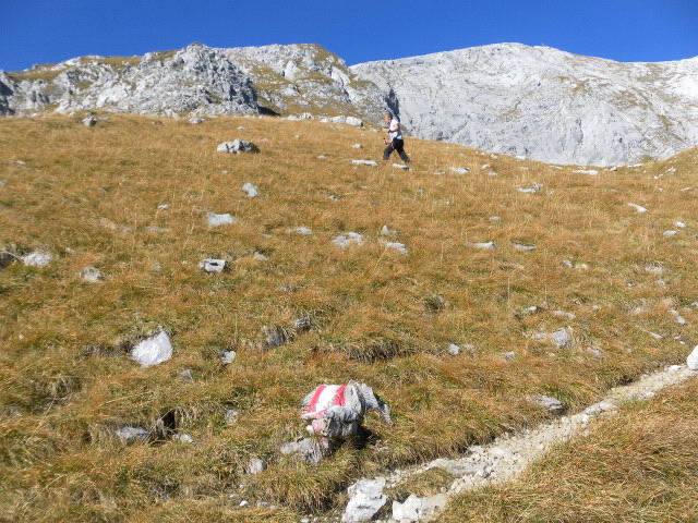 Foto: Wolfgang Lauschensky / Wandertour / Gumpenspitze und Gamsjoch aus dem Laliderertal / grasige Südflanke des Gamsjochs / 21.10.2014 18:43:28