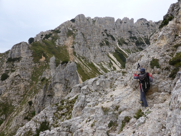 Foto: Manfred Karl / Wandertour / Cima Carega über den Sentiero del Fumante / Gesicherte Querung / 11.12.2014 20:26:41