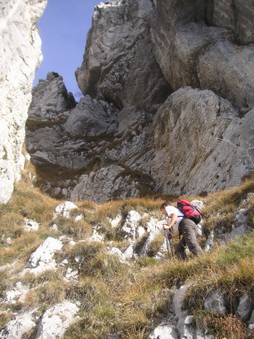Foto: Wolfgang Lauschensky / Wandertour / Monte Carone 1621m / Steilrinne zum Gipfeldach / 14.12.2014 17:06:06
