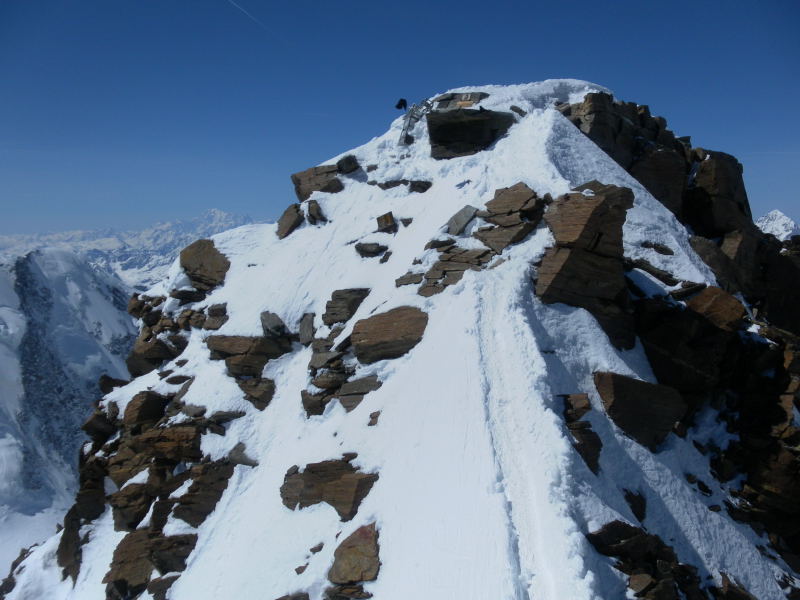 Foto: Wolfgang Lauschensky / Skitour / Dufourspitze 4634m / Gipfelgrat / 27.04.2015 13:10:48