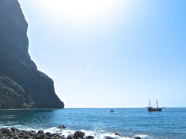 Foto: Walter Ruttinger / Wandertour / Masca Schlucht ***** / Schiffahrt von Los Gigantes zur Masca-Bucht (Anlegestelle) / 19.06.2015 12:39:13
