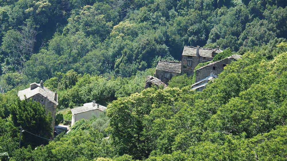 Foto: Datzi / Wandertour / In 17 Tagen Korsika entdecken (Tour 7) Wandertour zum Cima Di E Follicie (1322m) / Steinhäuser und kleine Bergdörfer sind hier zu bestaunen / 04.08.2015 17:32:43