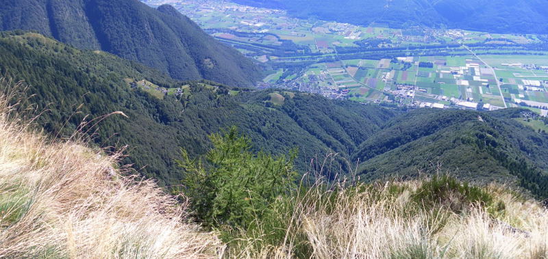 Foto: Wolfgang Lauschensky / Wandertour / Sassariente 1768m Runde von Monti della Motta / Tiefblick in die Südflanke, links der Aufstieg / 29.09.2015 23:53:01