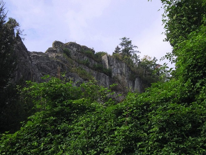 Foto: Andreas Koller / Klettersteigtour / Burgfels Klettersteig Strechau (835m) / Burgfels / 07.10.2015 01:26:49