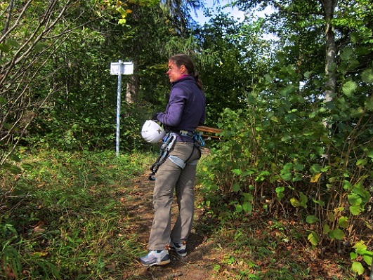 Foto: Andreas Koller / Klettersteigtour / Burgfels Klettersteig Strechau (835m) / Ausstieg am Wanderweg / 07.10.2015 01:23:01
