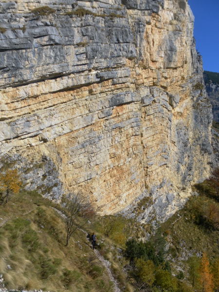 Foto: Wolfgang Lauschensky / Klettersteigtour / Corno Battisti 1778m über Sentiero attrezzato Franco Galli / Abstieg ins Valle di Foxi / 03.11.2015 18:51:08