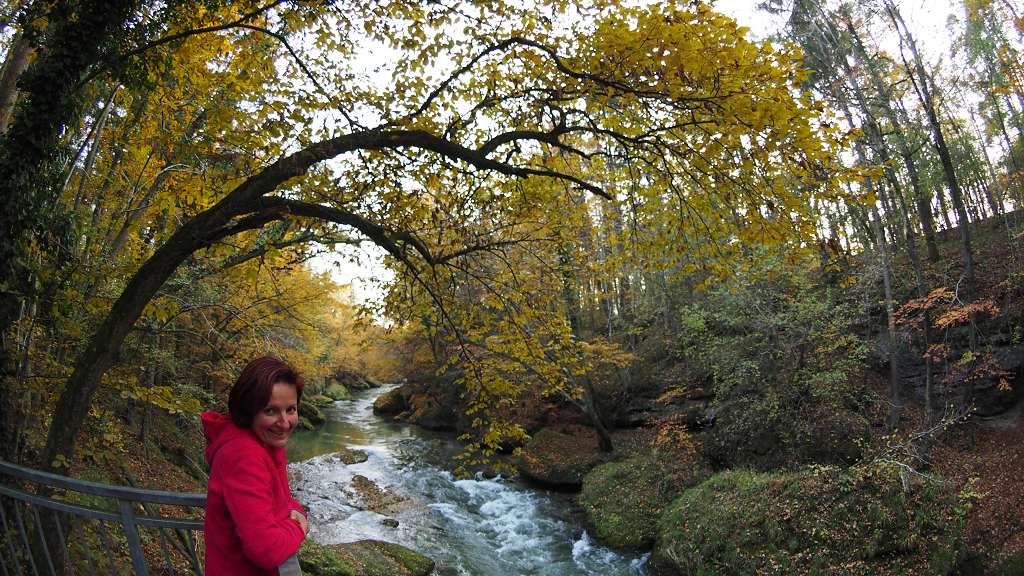 Foto: Datzi / Wandertour / Familienwanderung durch die wildromantische Erlaufschlucht in Purgstall / Aussicht von einem Aussichtsteg / 14.11.2015 10:54:16