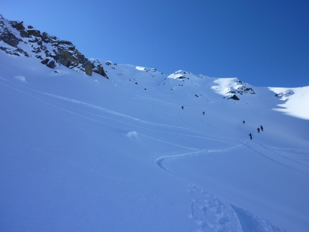Foto: Manfred Karl / Skitour / Le Rocher Blanc, 2898 m / Nordostflanke / 23.01.2016 16:42:58
