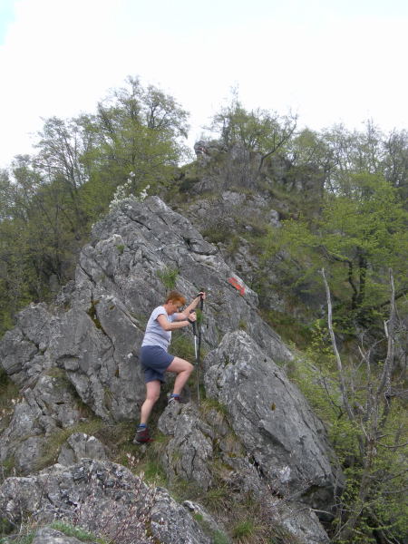 Foto: Wolfgang Lauschensky / Wandertour / Corna Trentapassi und Monte Vignole / Schrofenanstieg zur Punta Cunicolo / 26.04.2016 19:04:11