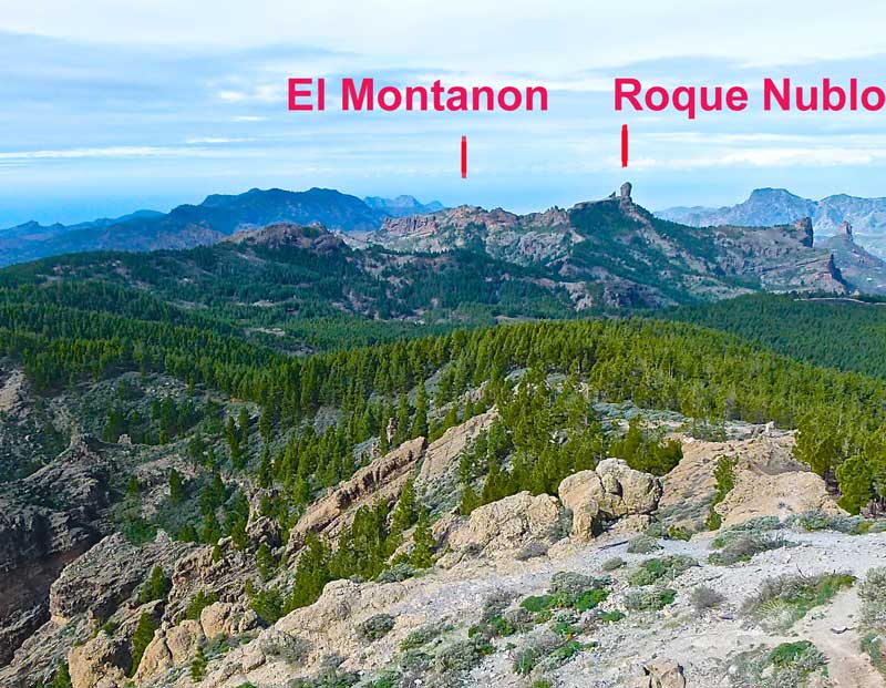 Foto: Walter Ruttinger / Wandertour / Gran Canaria: Roque Nublo / El Montanon Rund- / Aus Sicht Pico de las Nieves / 28.04.2016 09:18:36