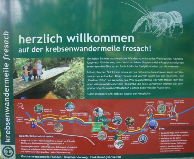 Foto: Wolfgang Dröthandl / Wandertour / Krebsenwandermeile Fresach / Orientierungstafel zu Beginn / 18.05.2016 13:50:59