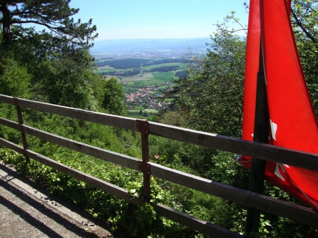 Foto: Wolfgang Dröthandl / Wandertour / Gösing - Überschreitung von Ternitz nach Grünbach / Schneeberg / Blick von der Hütte auf Flatz und Neunkirchen / 23.05.2016 15:55:31