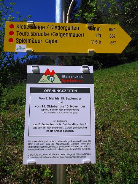 Foto: Andreas Koller / Klettersteigtour / Klettersteig Spielmäuer: Tristans Kirchbogensteig (1360m) / Bitte beachten! / 03.06.2016 17:56:18