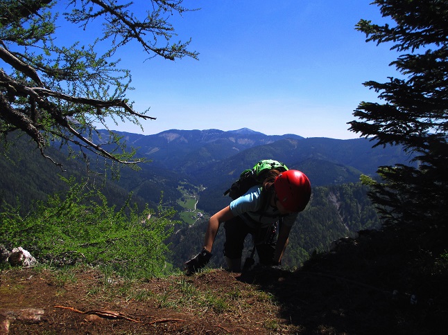 Foto: Andreas Koller / Klettersteigtour / Klettersteig Spielmäuer: Tristans Kirchbogensteig (1360m) / Ausstieg / 03.06.2016 17:47:30