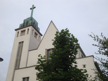 Foto: Wolfgang Dröthandl / Wandertour / Wiener Bezirks - Kulturwanderweg 23: Liesing / Evangelische Johanneskirche (Art Deco, 1930-35) / 13.06.2016 12:55:38