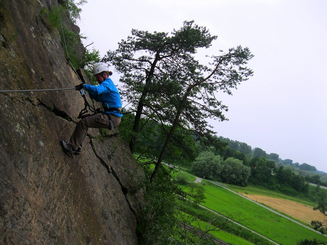 Foto: Andreas Koller / Klettersteigtour / Klettersteig Martinswand Deggendorf (378m) / Reibungsplatte / 22.06.2016 00:12:58