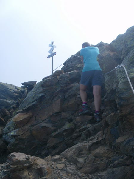 Foto: Wolfgang Lauschensky / Wandertour / Monte Legnone 2609m über Westgrat / kurze Klettersteigstelle an der Wegverzweigung / 30.06.2016 19:20:03