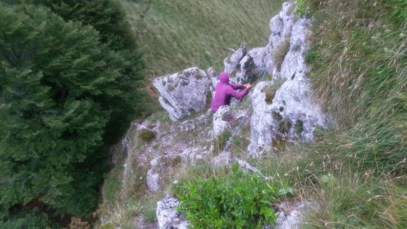 Foto: Wolfgang Lauschensky / Wandertour / Pizzi di Parlasco / kurzes gesichertes Abklettern / 02.07.2016 20:25:48
