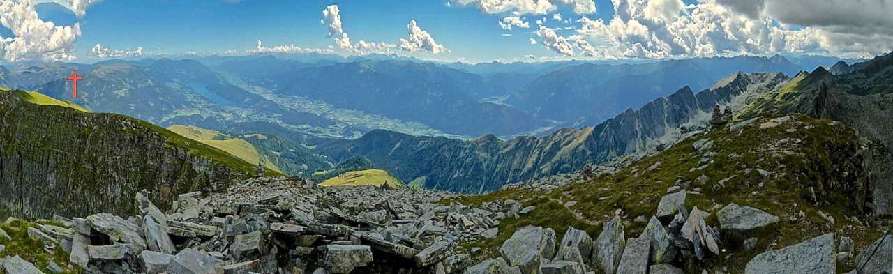 Foto: Walter Ruttinger / Wandertour / Stoder neue Überschreitung zu Gmeineck 2592m / Stoder rot markiert / 21.08.2016 16:48:37