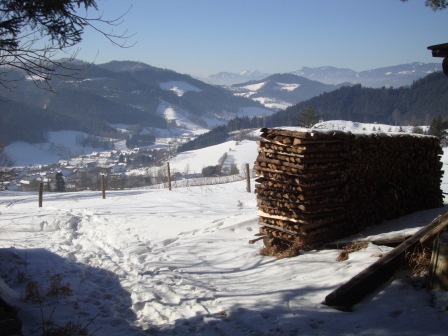 Foto: Wolfgang Dröthandl / Wandertour / Stanzer Sonnenweg / Blick vom Sonnberg talauswärts Richtung Mürzfurche / 30.01.2017 09:58:20