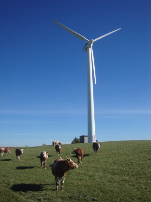 Foto: Wolfgang Dröthandl / Wandertour / Kukubauerwiese - Runde / Wir passieren eines der ersten Windräder von Österreich / 29.10.2017 21:07:29