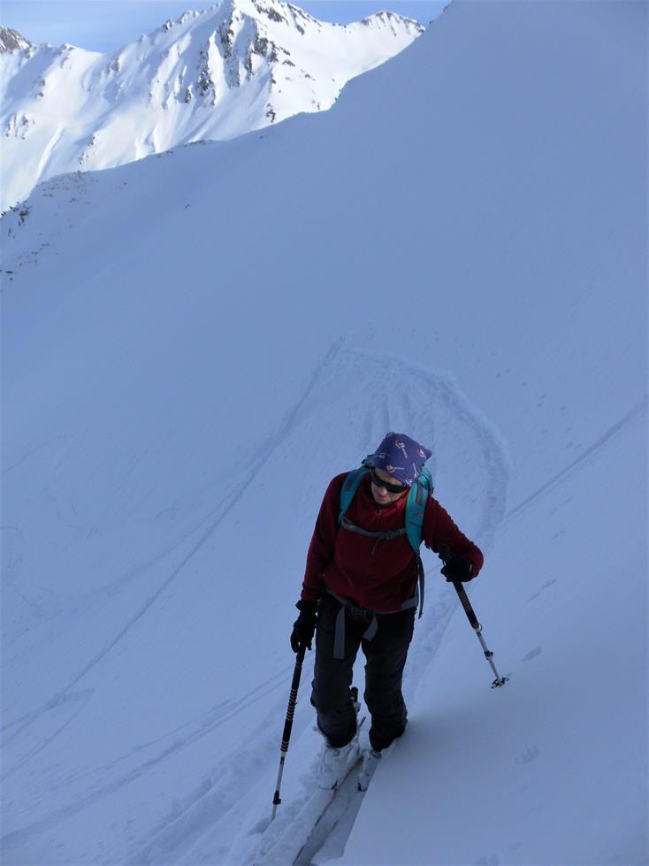 Foto: Wolfgang Lauschensky / Skitour / Gamskogel 2206m aus dem Windautal / Rinne zum Gipfelgrat / 28.01.2018 01:38:59