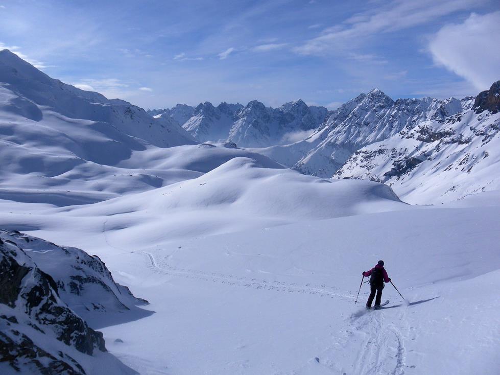 Foto: Wolfgang Lauschensky / Skitour / Piz Sesvenna 3205m von S-charl / Abzweig ins Val Sesvenna / 06.03.2018 15:29:17