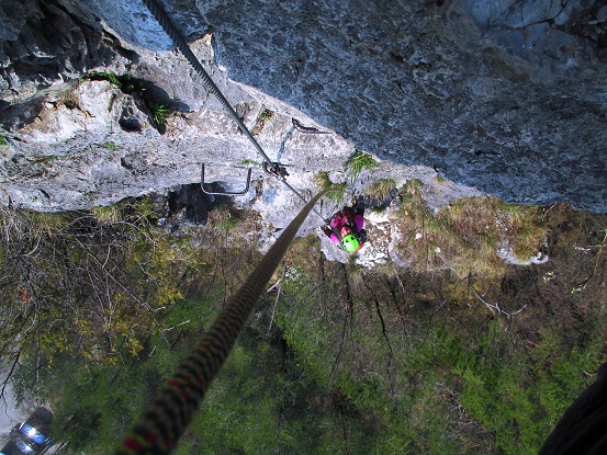 Foto: Andreas Koller / Klettersteigtour / Via ferrata Artpinistico delle Niere (840m) / Schlüsselstelle / 15.06.2018 01:43:58