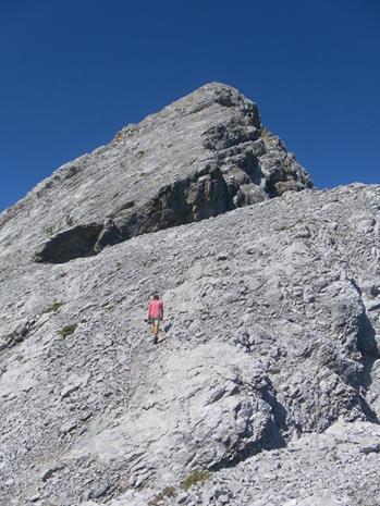 Foto: Wolfgang Lauschensky / Wandertour / Östliche Praxmarerkarspitze 2638m / am Gipfelgrat vor dem Einschnitt / 25.06.2018 18:33:07